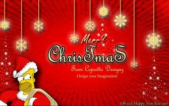 Wallpaper Homer Simpson Merry Christmas