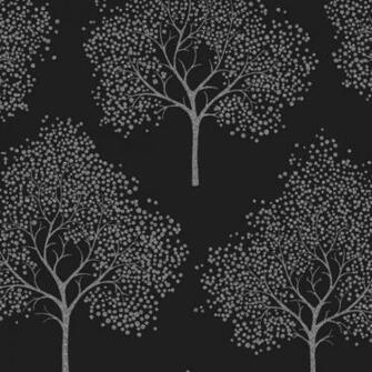 Wallpaper Glitter Tree Black Silver Ilw980028