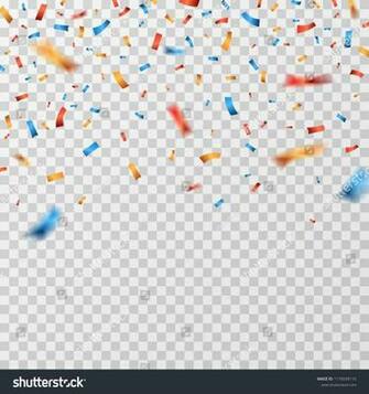 Color Confetti Falling Ribbons Isolated Party