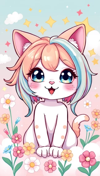 Cat Girl Phone Wallpaper