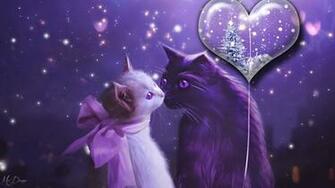 Valentine Cats Wallpaper Image