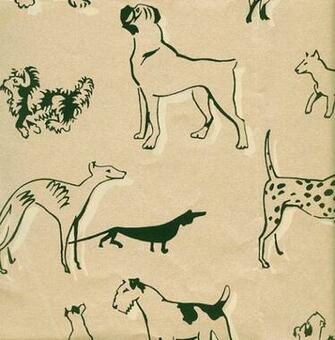 Best In Show Wallpaper With Black Dogs Light Beige