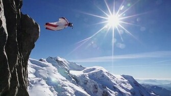 Wingsuit Mountain Pure Flight From