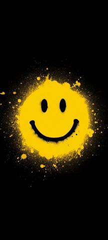 Smiley Face Yellow Background Wallpaper