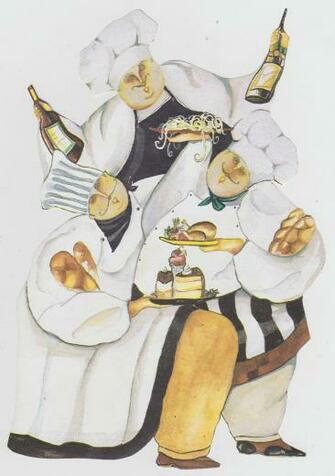 Fat Italian Chef Kitchen Wall Decor Wallpaper Border Character