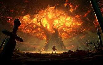 Wallpaper Fire Battlefield Sword World Of Warcraft Fantasy