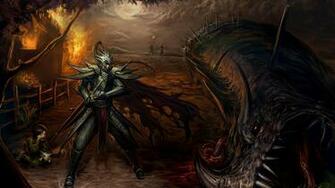 Fantasy Warrior Dragon Killing The HD