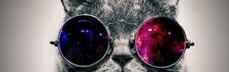 Funny Space Cat With Glasses