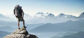 Image Man Climber Backpack Adventure Tourism Nature Mountains