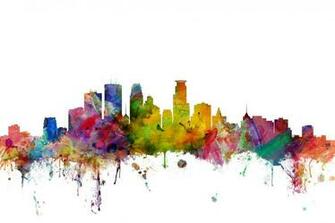 Minneapolis Minnesota Skyline Wall Mural Photo Wallpaper