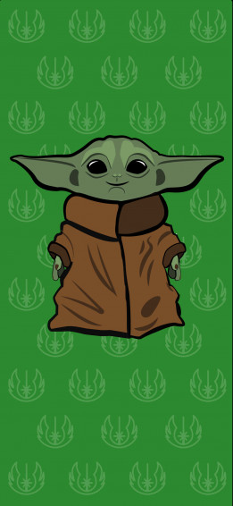 Baby Yoda Cartoon Wallpaper Helt Gratis