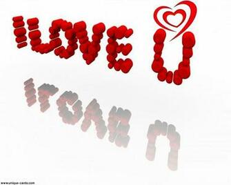 Love You With Stylish 3d Red Text On White Background Unique Cards