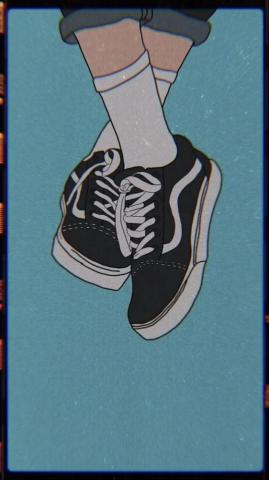 On Sportswear And Sports Shoes Cartoon