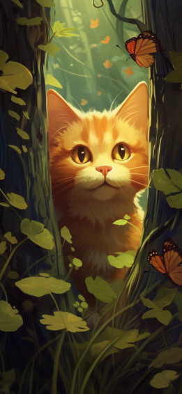 Curious Cartoon Cat Wallpaper Cool For iPhone