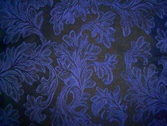 Navy Blue Damask Upholstery Fabric Yds