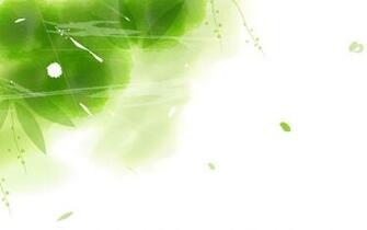 Falling Green Leaves Wallpaper