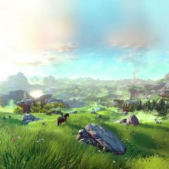 Legend Of Zelda Field Green Parallax HD iPhone iPad Wallpaper