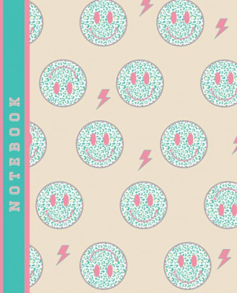 Smiley Face Notebook Preppy Journal With Wide Ruled Composition