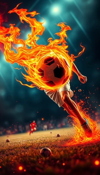 Flaming Soccer Ball Wallpaper