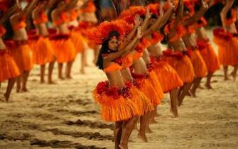 Dancers Bora Hula Tribal Luau Dance Tahiti Polynesia Hq Wallpaper