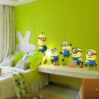 Yellow Cartoon Characters Wall Stickers For Children Room Home