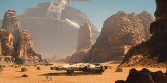 Star Wars Millennium Falcon Desert Sunset Wallpaper HD