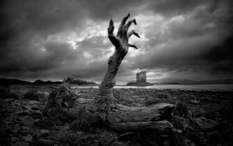 X Wallpaper Nature Black White Zombie Hand