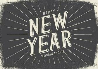Vintage Style Happy New Year Illustration