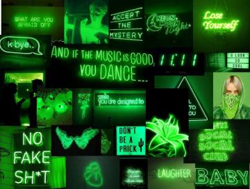 Neon Green Asethetic Dark Blue Wallpaper Pretty
