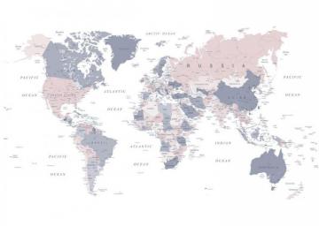 World Map In Pink And Blue Poster By Urban Epiphany Displate