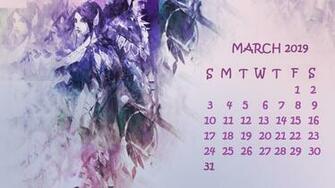 Cute March Calendar Floral Designs Image Clipart