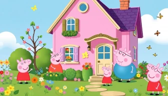 Peppa Pig House HD Wallpaper