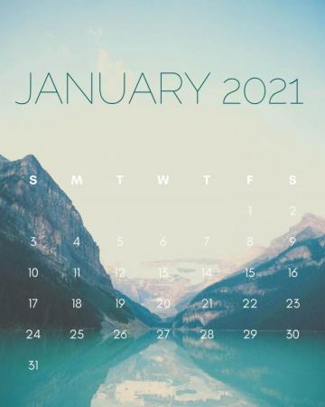 January iPhone Calendar Wallpaper
