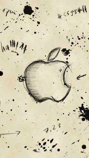 Apple Sketch iPhone Wallpaper