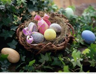 Easter Egg Collection Wishes HD Desktop Wallpaper