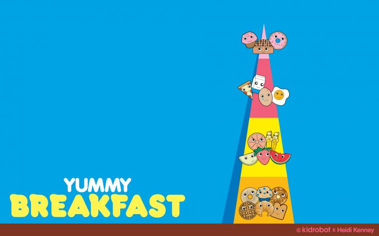 Wallpaper Kid Robot Food Pyramid HD