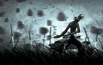 Samurai Monochrome Anime Bandages Swords Wallpaper