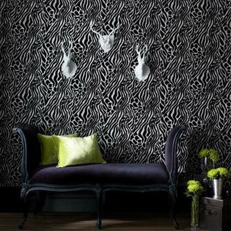Graham Brown Fabulous X Cat Print Flocked Wallpaper