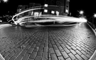 Fisheye Street Curves Wallpaper In