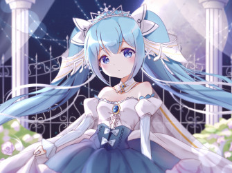 Wallpaper Cute Hatsune Miku Long Hair