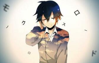 Wallpaper Music Headphones Shirt Guy Listening Anime