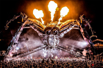 Amazing Dj Stage At Music Festival Photo