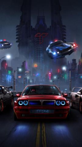 Racers Night Chase Cars Wallpaper Sports Car