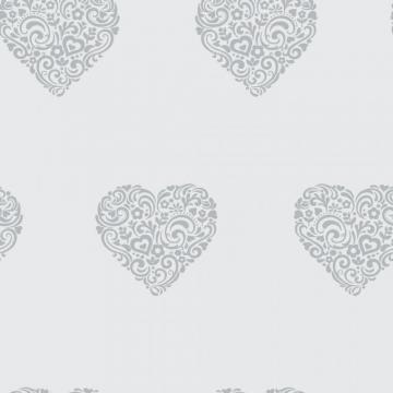I Love Wallpaper Shimmer Hearts Soft Grey Silver