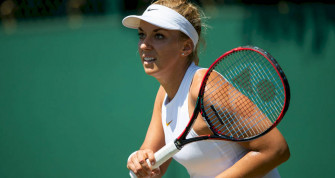 Professional Tennis Player Sabine Lisicki On The Court Wallpaper