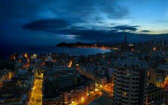 Benidorm Spain City Night Wallpaper