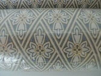 Vintage Wallpaper By Coloroll Cream Grey Blue Small Diamond Geometric