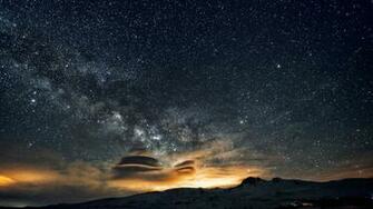 Mount Aragats And Stars On The Night Sky Wallpaper HD
