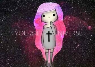 Galaxy Hair Hipster Fashion Space Star Text Cross