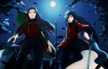 Wallpaper Night The Moon Foliage Naruto Art Madara Hashirama